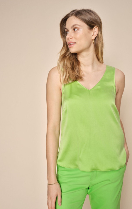 Astrid V-ausschnitt Silk Tank Top