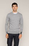 Adam Supima O-Neck Strick Grey Melange