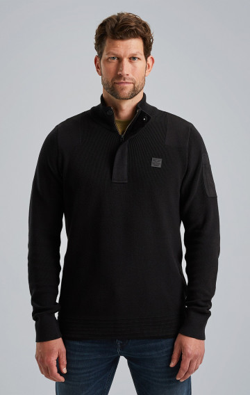 Pullover with half zipper