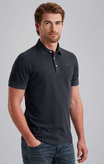 Poloshirt mit Garment-Dye-Waschung Blue