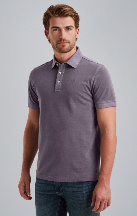 Poloshirt mit Garment-Dye-Waschung Purple